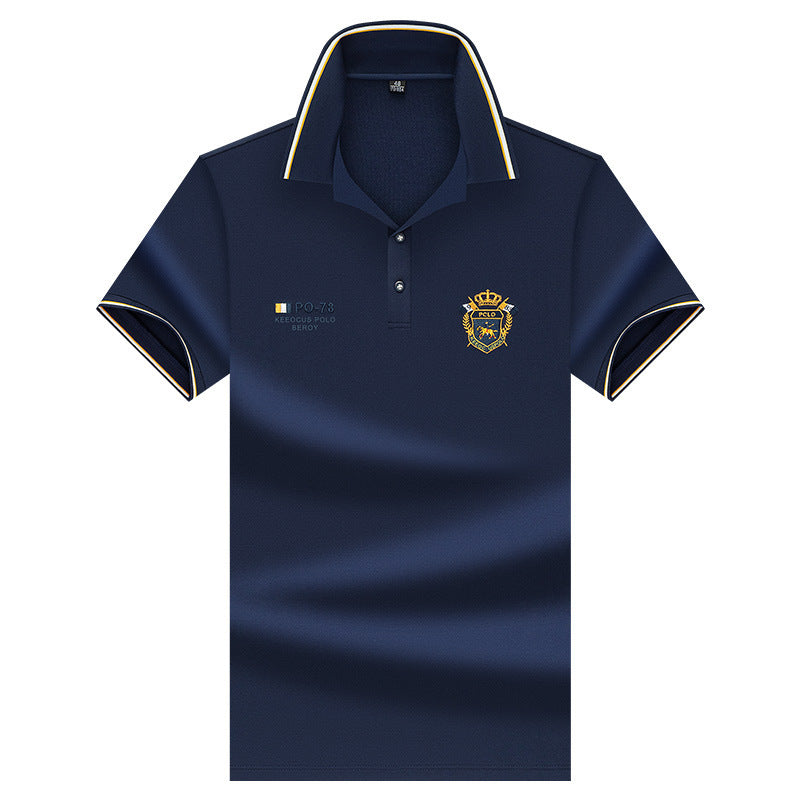 Fashion casual solid color short-sleeved polo shirt