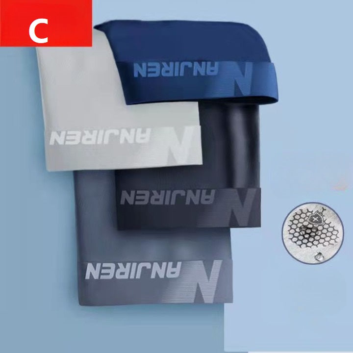 4pcs+4pcs-Men's Ice Silk Breathable Boxer Briefs