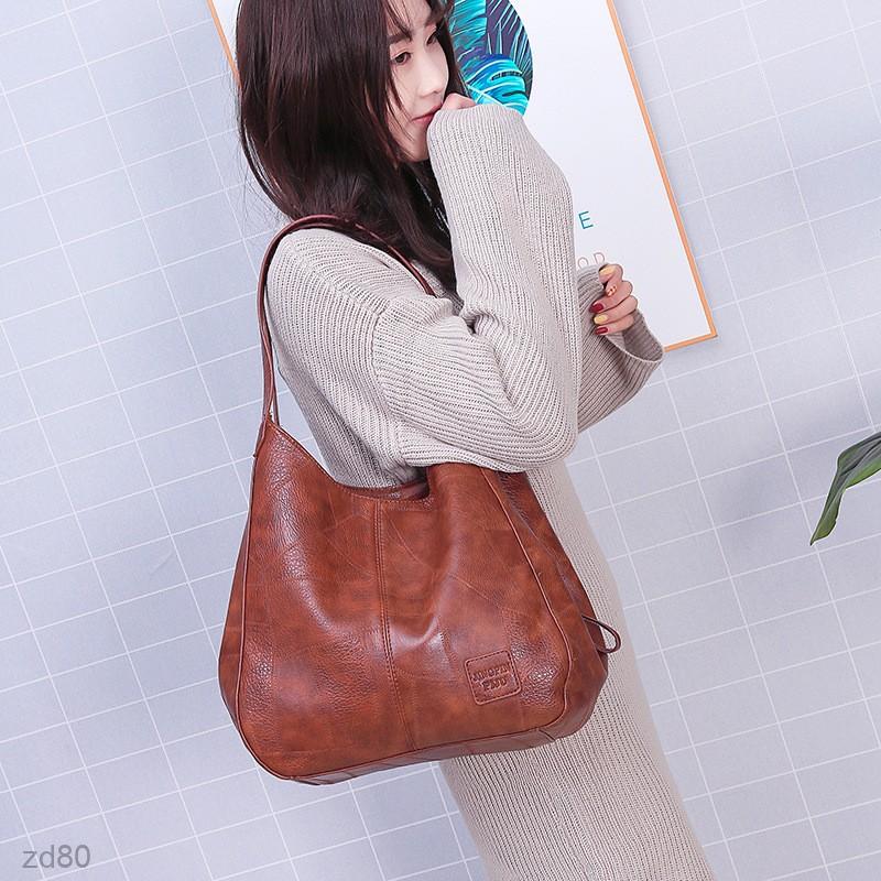 zd80-2024 Fashion retro soft leather shoulder bag ladies