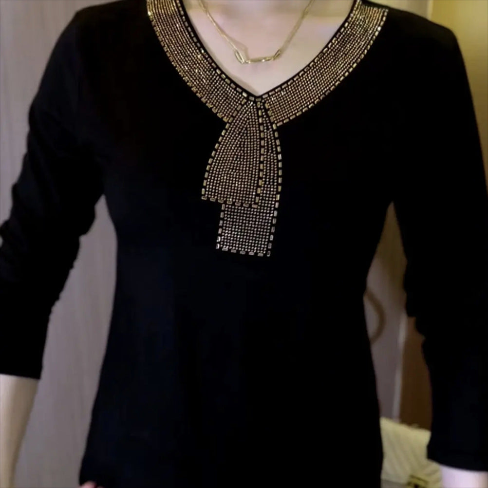 2024 Western style women's slimming long-sleeved T-shirt اشتري 1 و إحصول على 1 مجانا