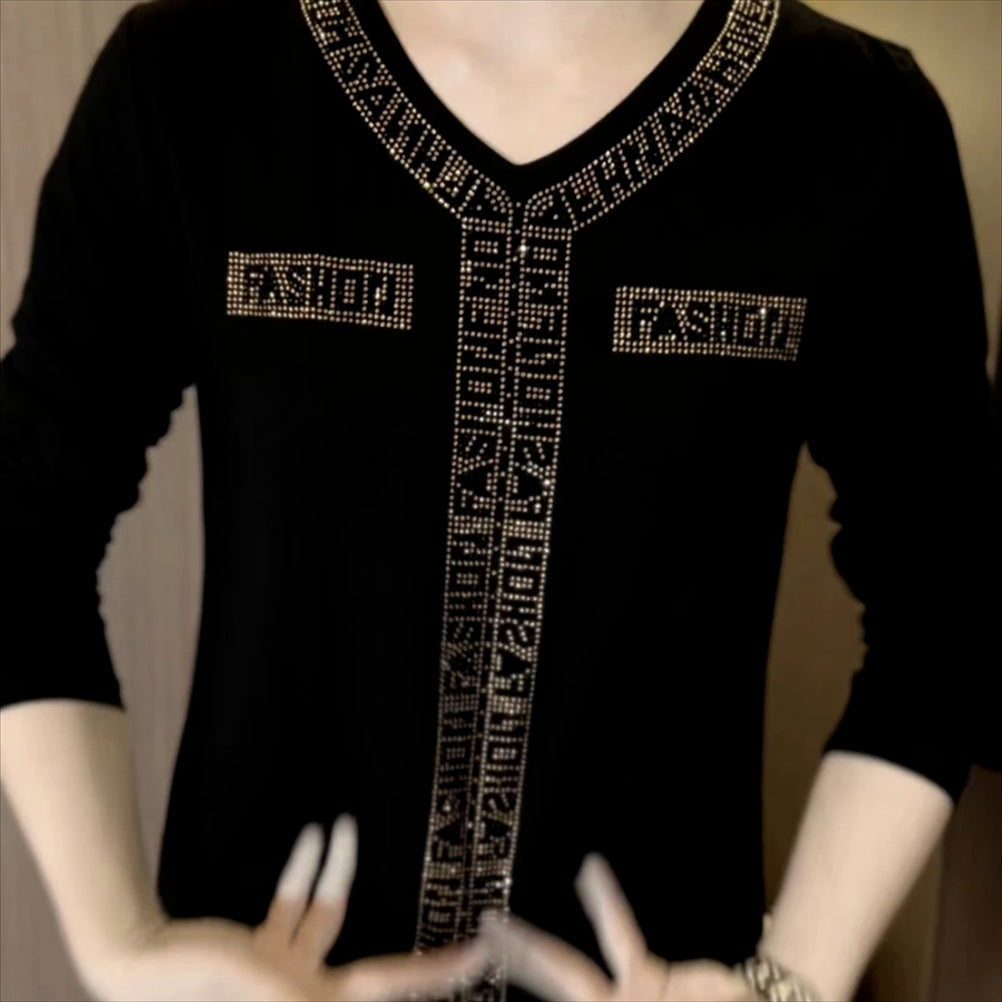 2024 Western style women's slimming long-sleeved T-shirt اشتري 1 و إحصول على 1 مجانا