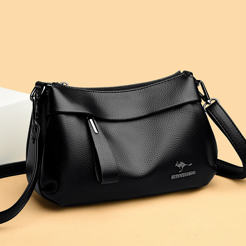 Soft leather casual large capacity women's shoulder bag