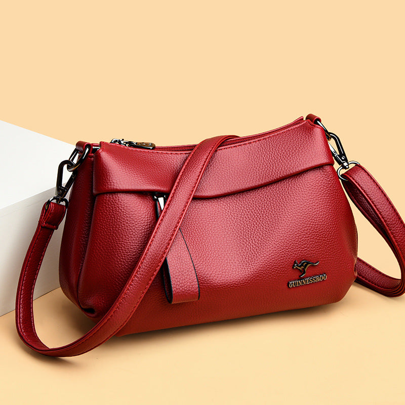 Soft leather casual large capacity women's shoulder bag