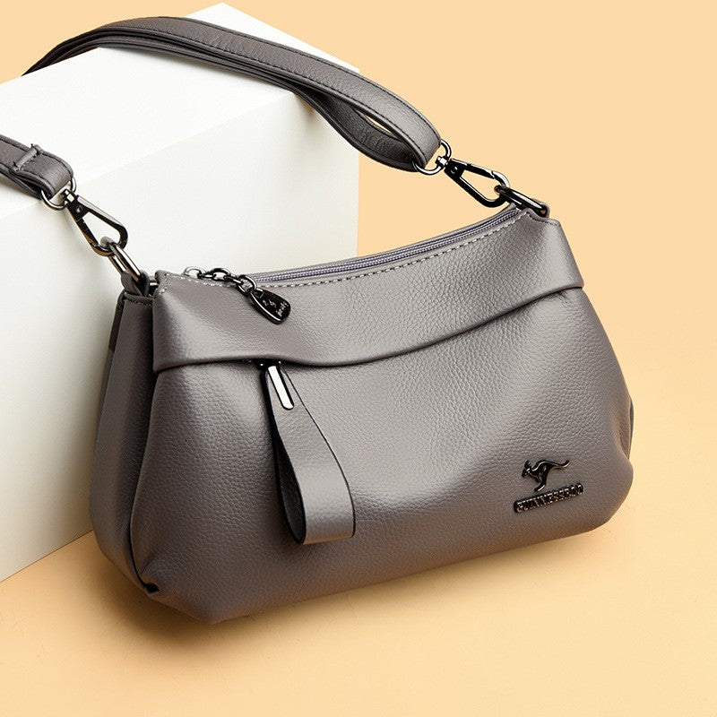 Soft leather casual large capacity women's shoulder bag