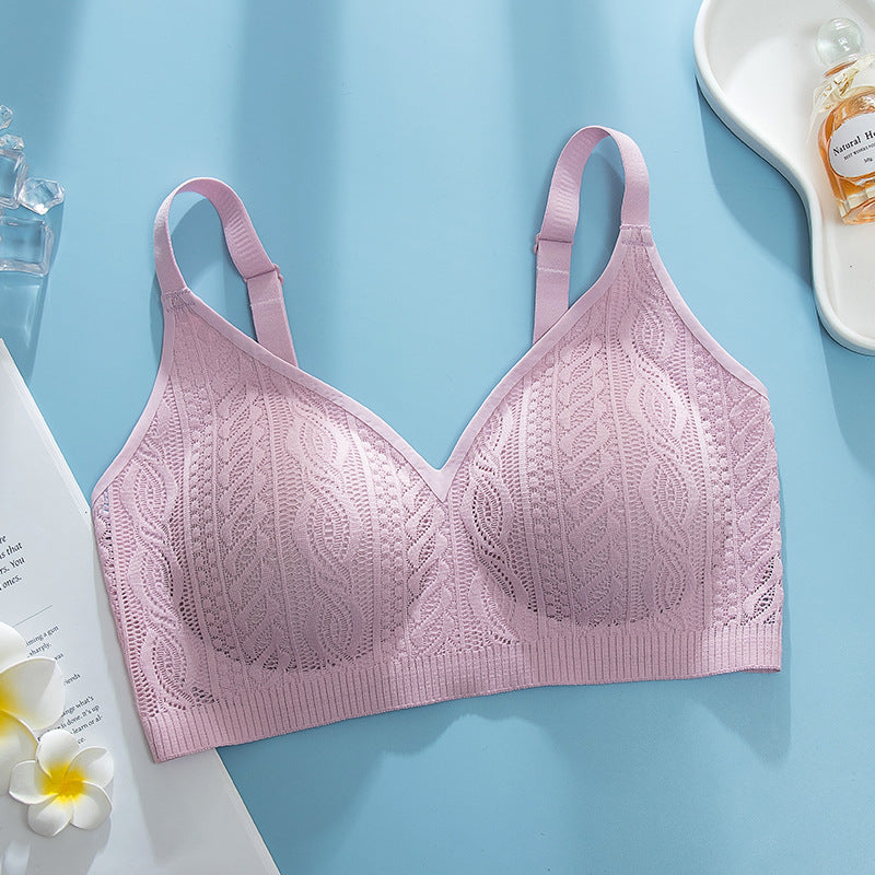 Lace mesh breathable push-up bra