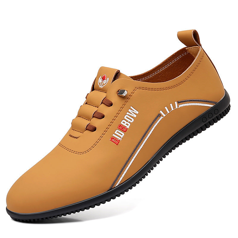 Men's thin trendy casual leather shoes