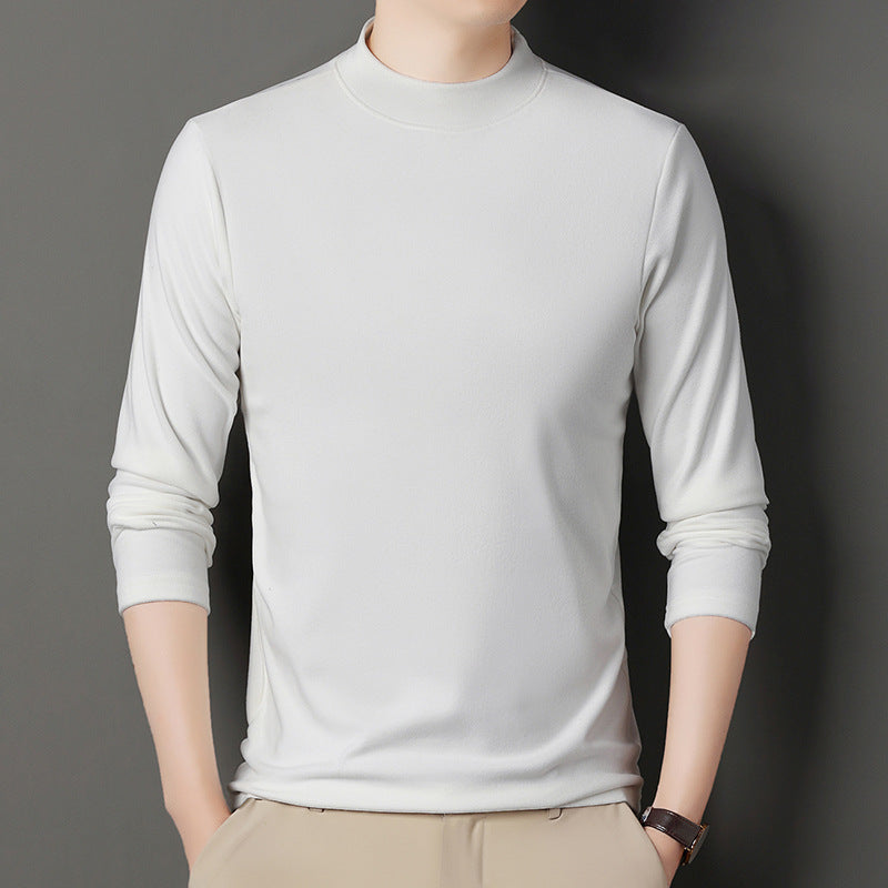 Men's autumn and winter long-sleeved velvet bottoming shirt