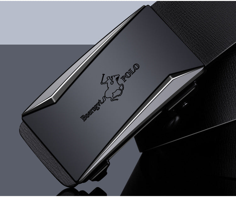 Men's toothless automatic buckle cowhide business belt