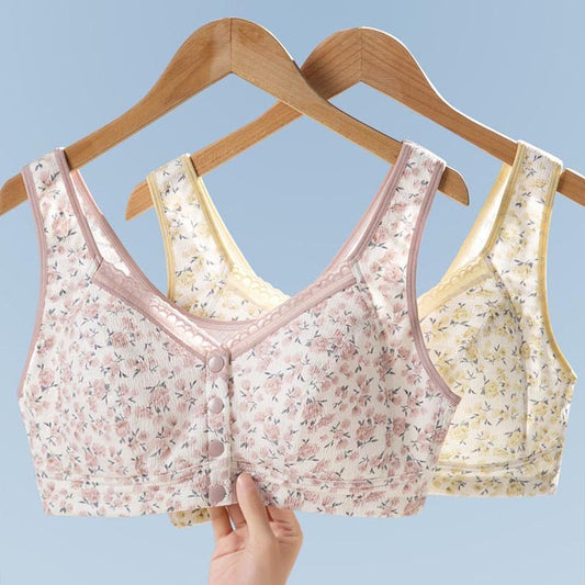 Front button vest bra for middle-aged and elderly people