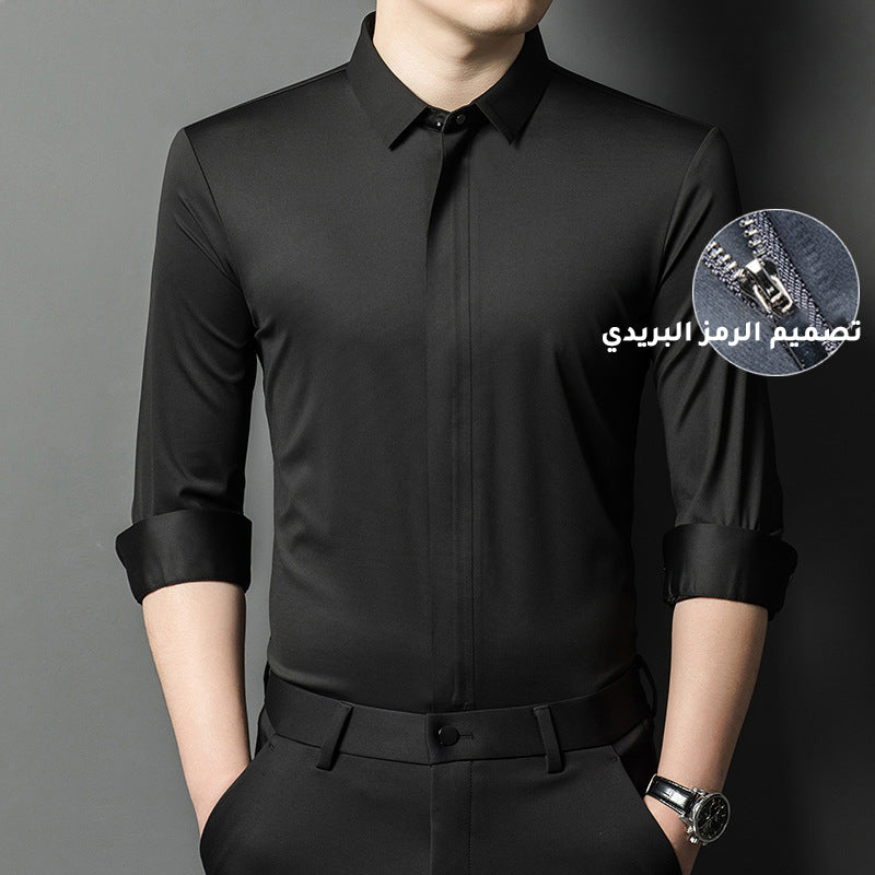 zd315-2025 Zipper Long Sleeve Shirt Men