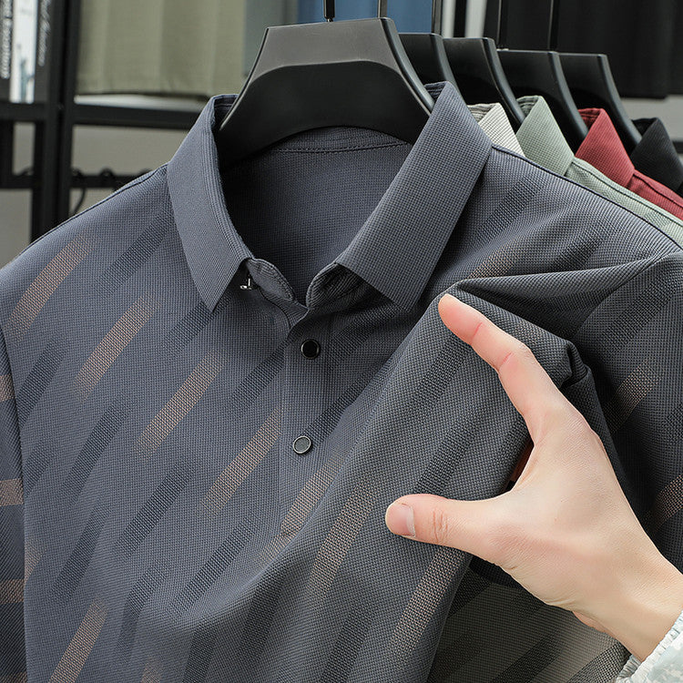 zd346-2025 Men's business printing short-sleeved polo shirt