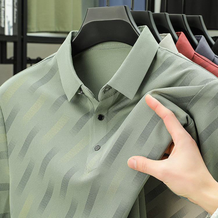 zd346-2025 Men's business printing short-sleeved polo shirt