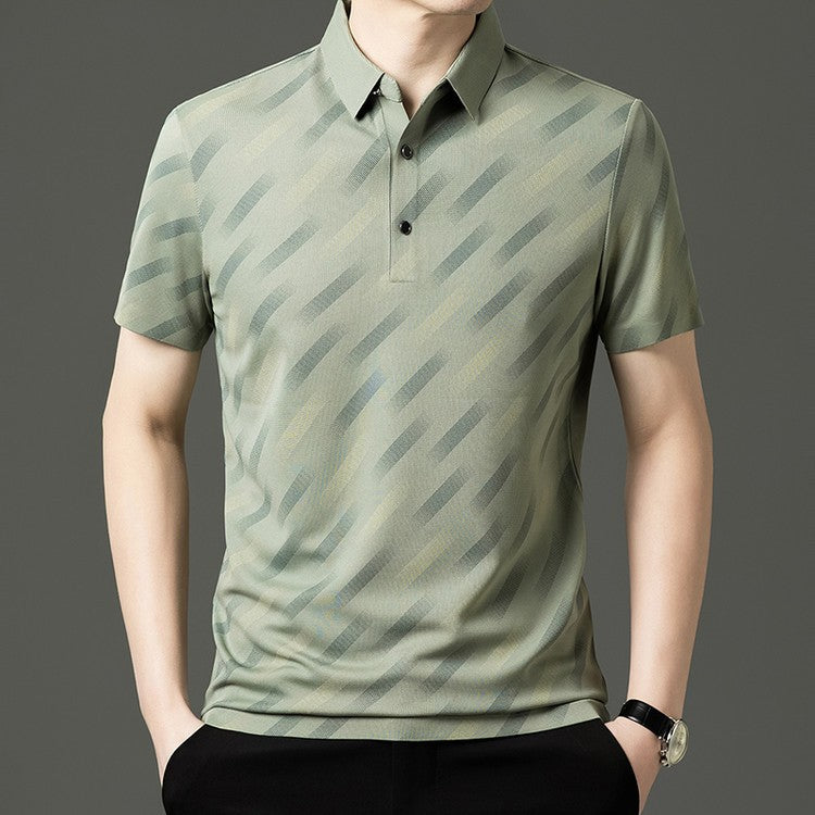 zd346-2025 Men's business printing short-sleeved polo shirt
