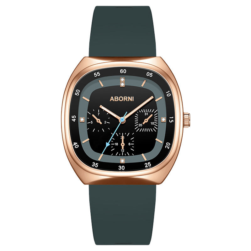 Multifunctional fashionable square women's watch