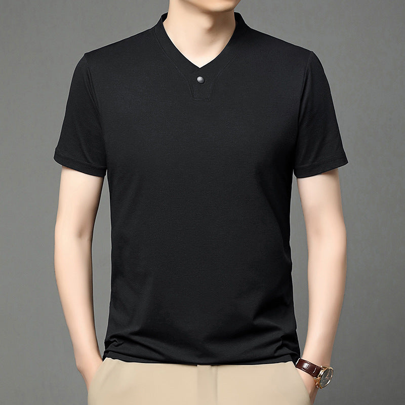 cf293-Men's summer ice silk short-sleeved T-shirt