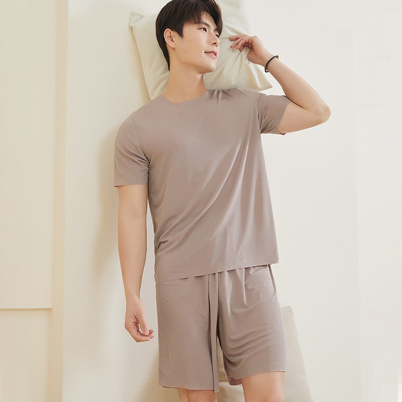 zd358-Men's summer ice silk home wear suit