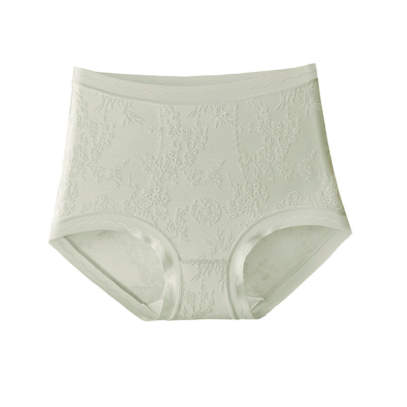 Women's lace mid-high waist antibacterial mulberry silk underwear