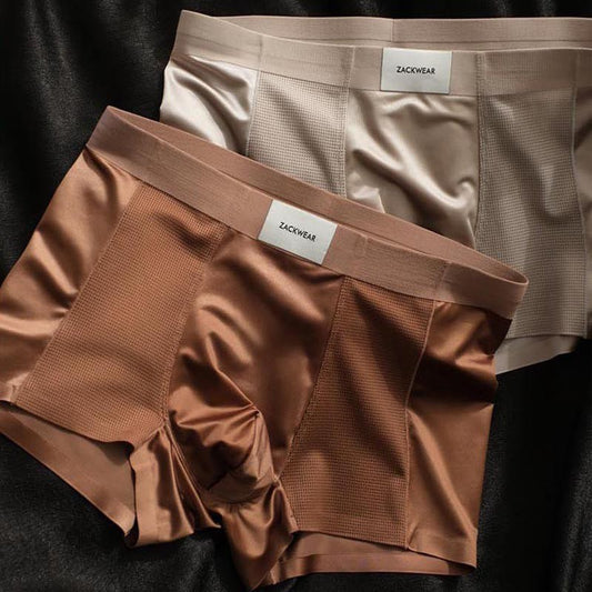 zd372-Men's summer cool mesh breathable boxer briefs