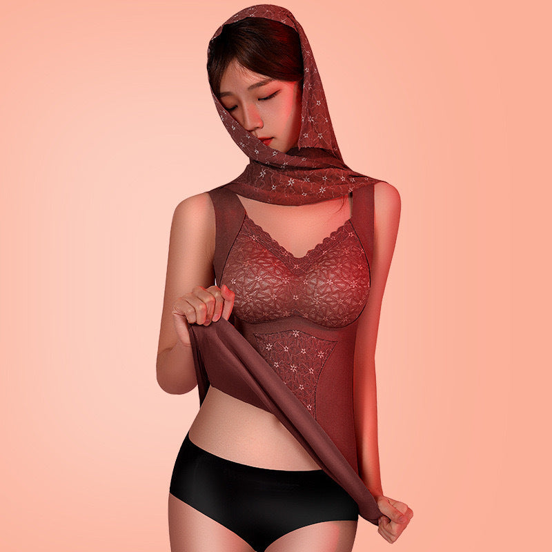 zp166-Antibacterial heating thermal vest Shide velvet bottoming autumn coat