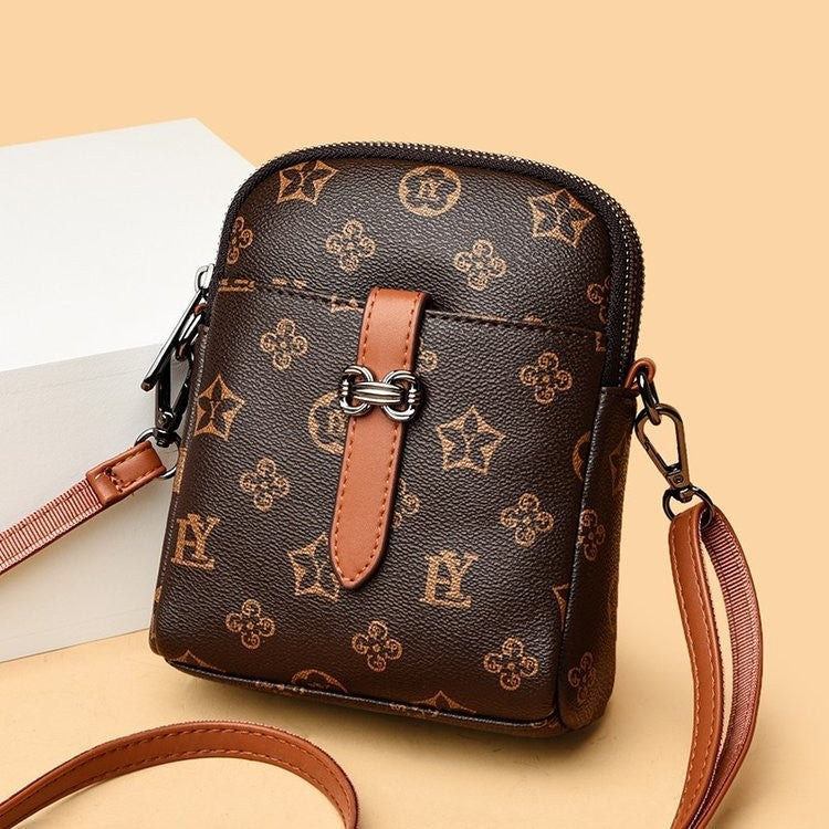 Soft leather printed fashion crossbody bag