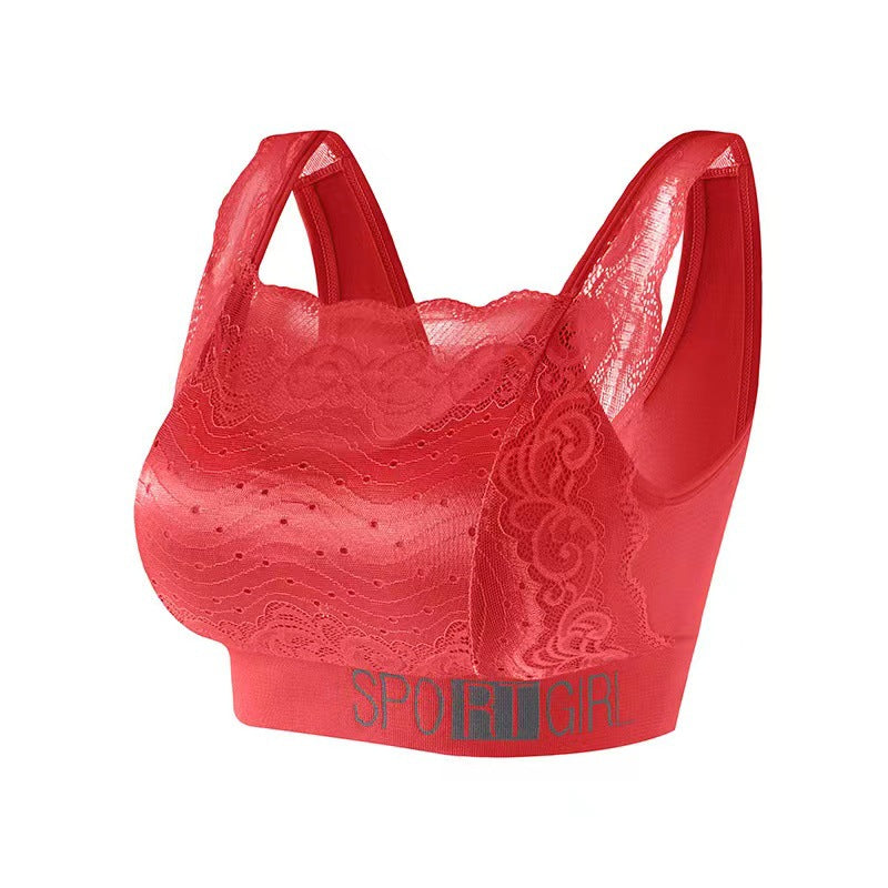 Sexy Lace Vest Wide Strap Back Bra