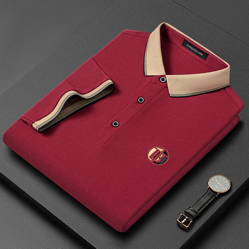 Summer men's casual loose lapel short-sleeved polo shirt