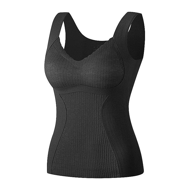 Autumn and winter versatile women's thermal underwear with breast pads