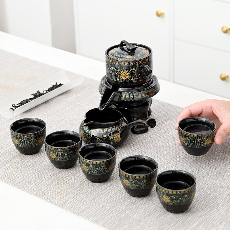 lsp16-Creative full flower graphite automatic tea set