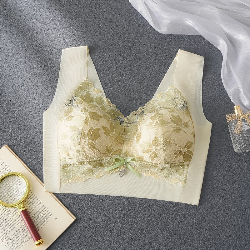 2024 Lace seamless anti-sagging anti-shock fixed cup bra