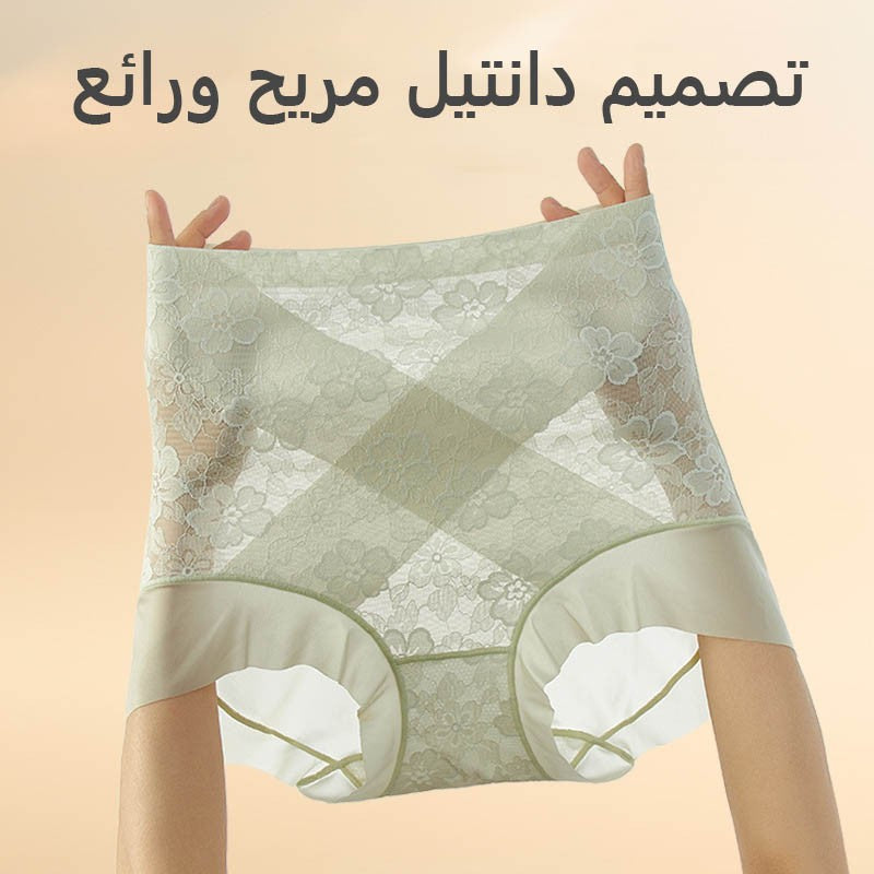 Lace high waist tummy control panties for women