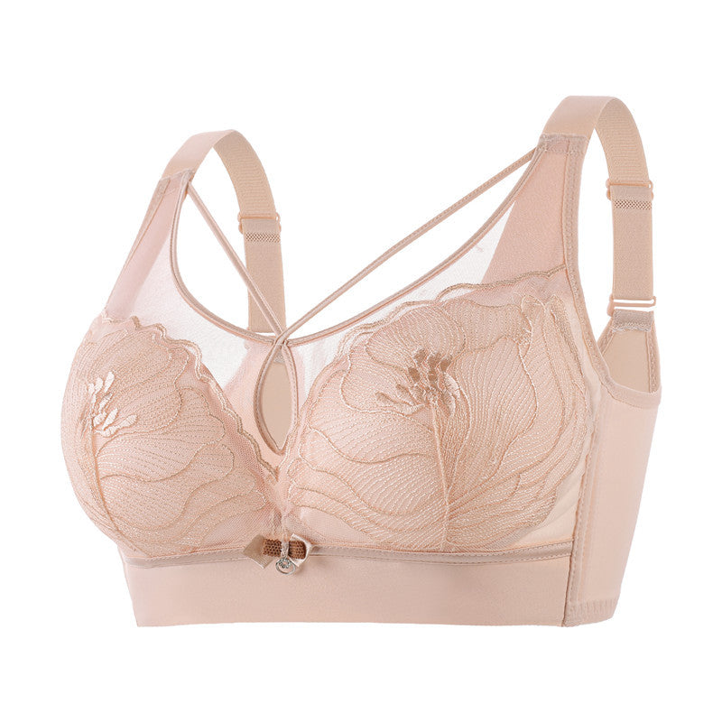 French style sexy thin big breast bra without wires