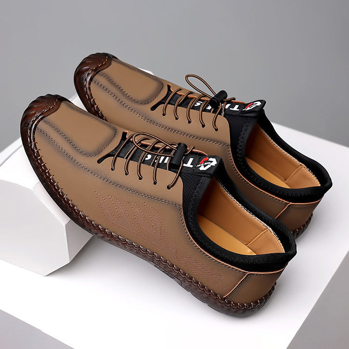 key05-Men's breathable cowhide casual boots with soft soles