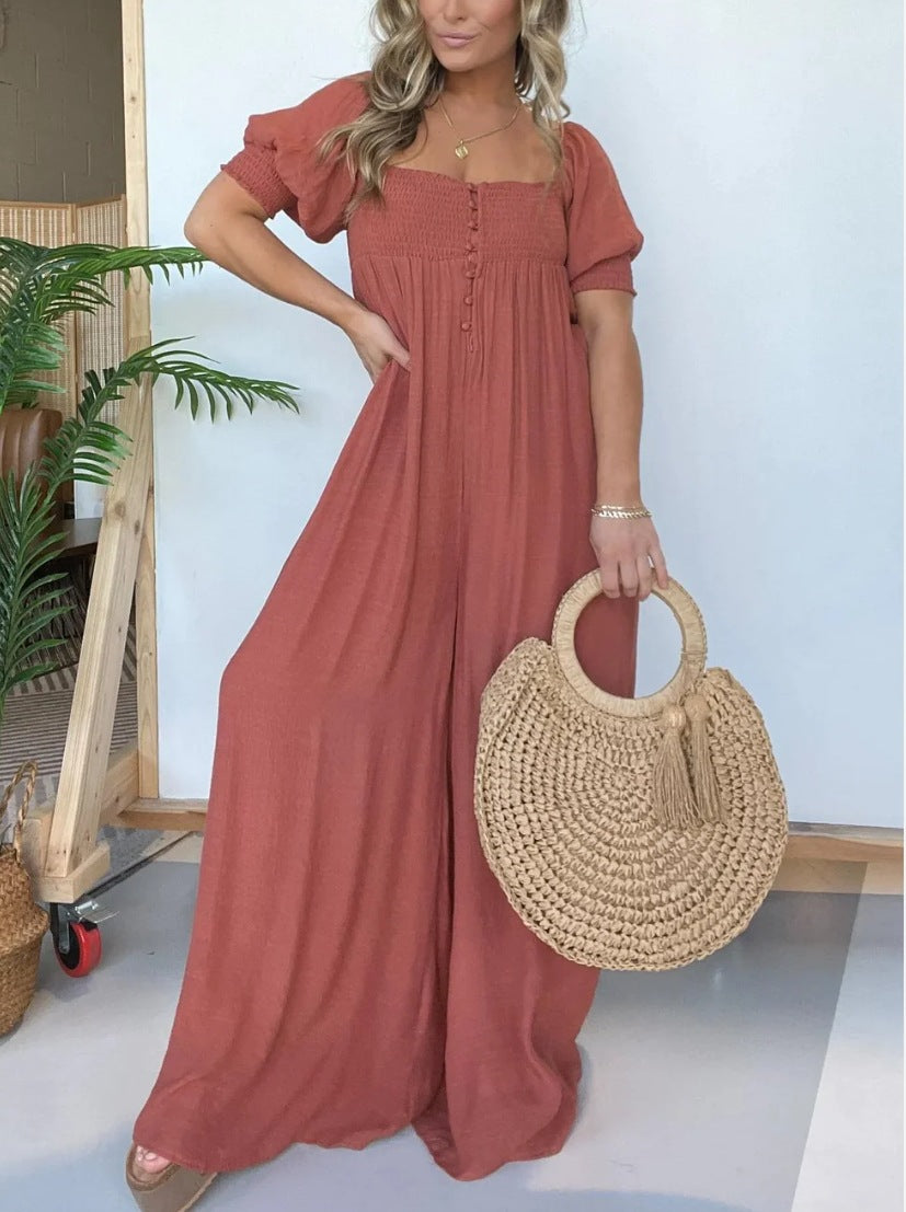 European and American summer casual loose jumpsuit