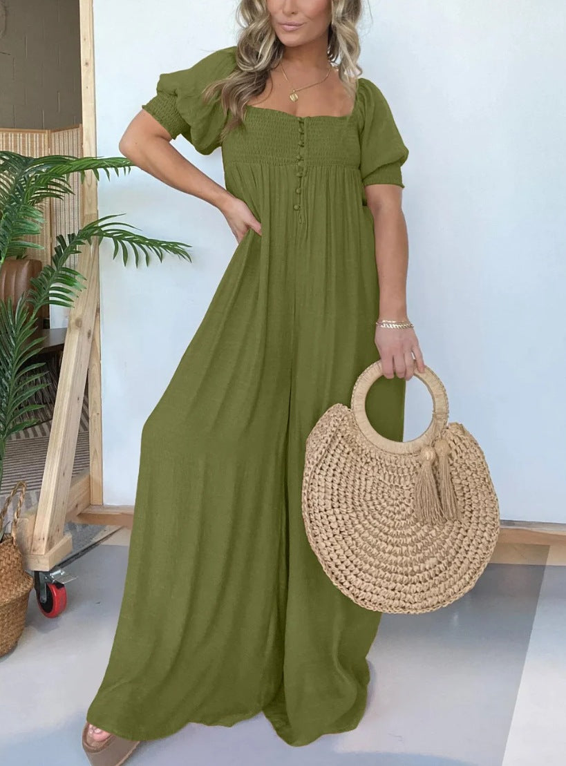 European and American summer casual loose jumpsuit