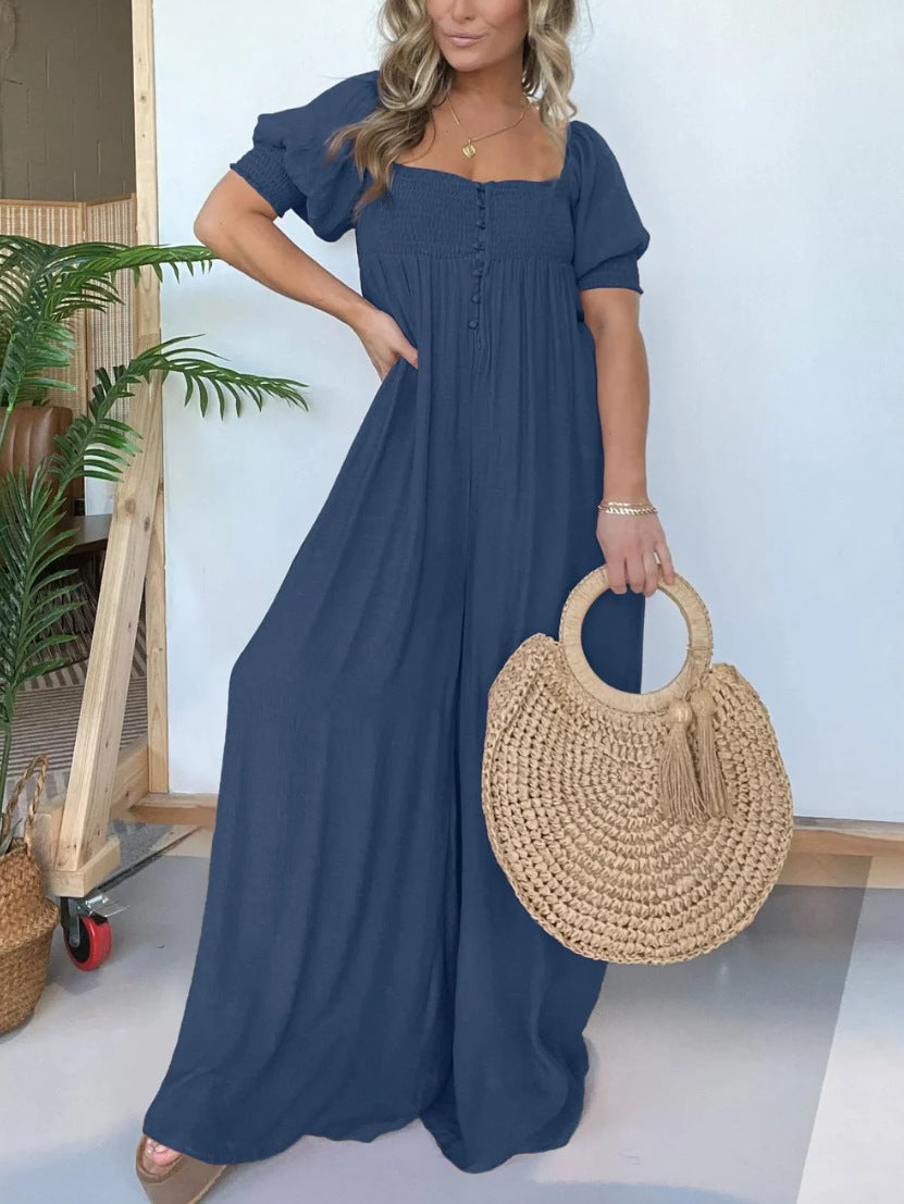 European and American summer casual loose jumpsuit