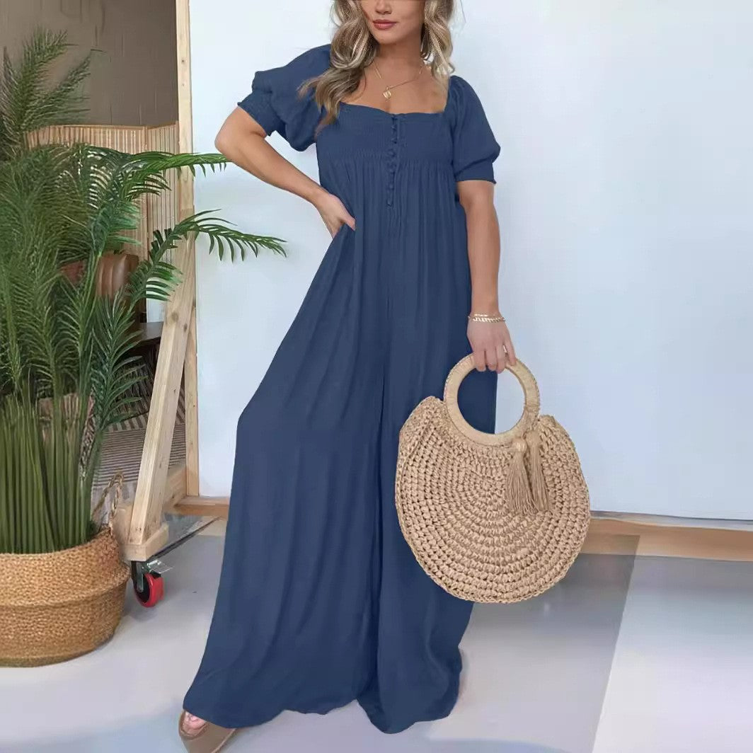 European and American summer casual loose jumpsuit