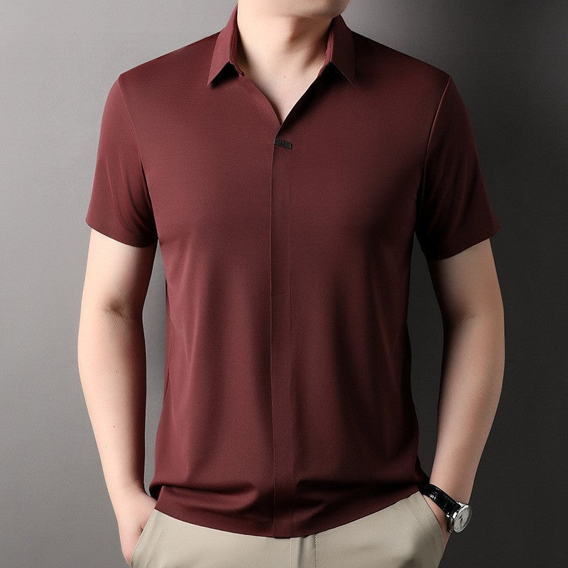 New men's seamless solid color short sleeves