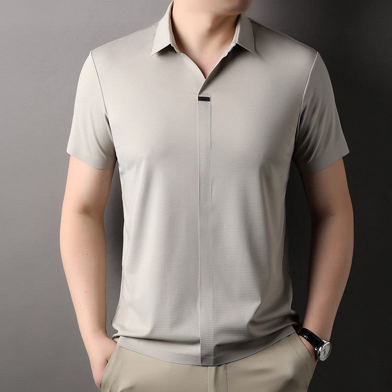 New men's seamless solid color short sleeves
