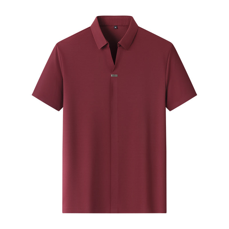 New men's seamless solid color short sleeves