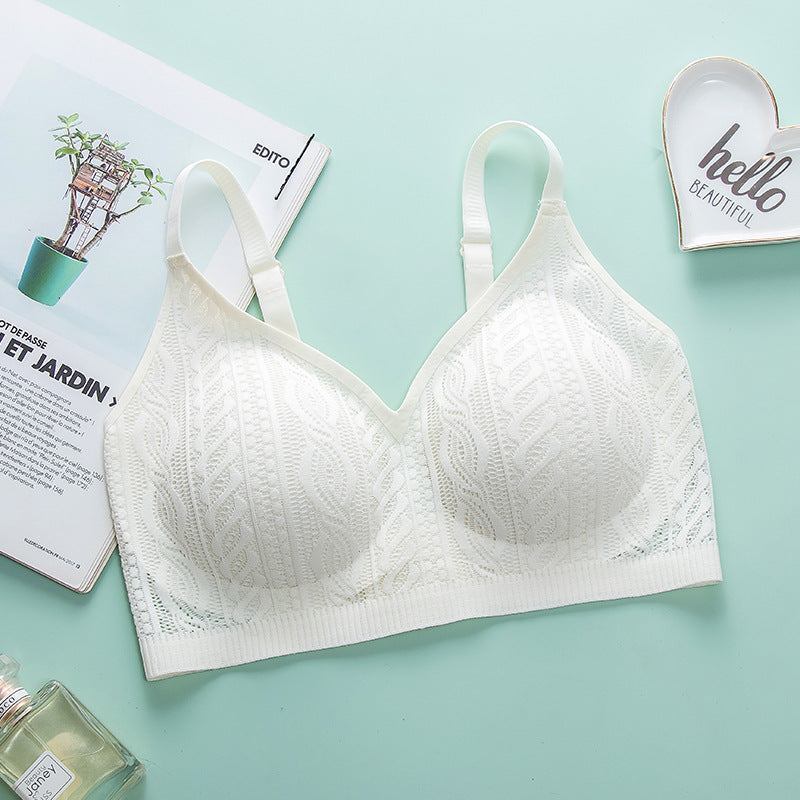 Lace mesh breathable push-up bra