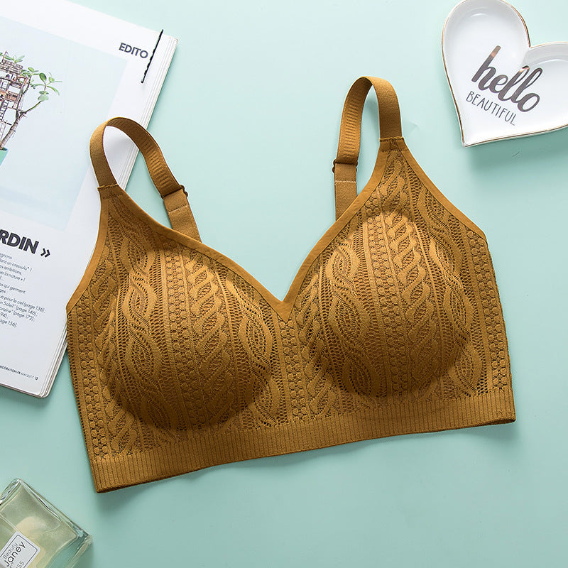 Lace mesh breathable push-up bra