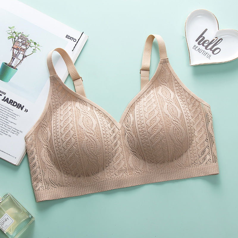 Lace mesh breathable push-up bra