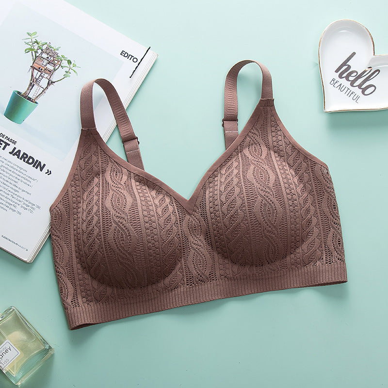 Lace mesh breathable push-up bra