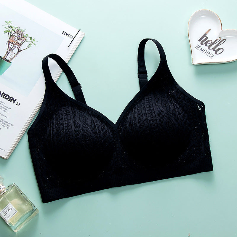 Lace mesh breathable push-up bra