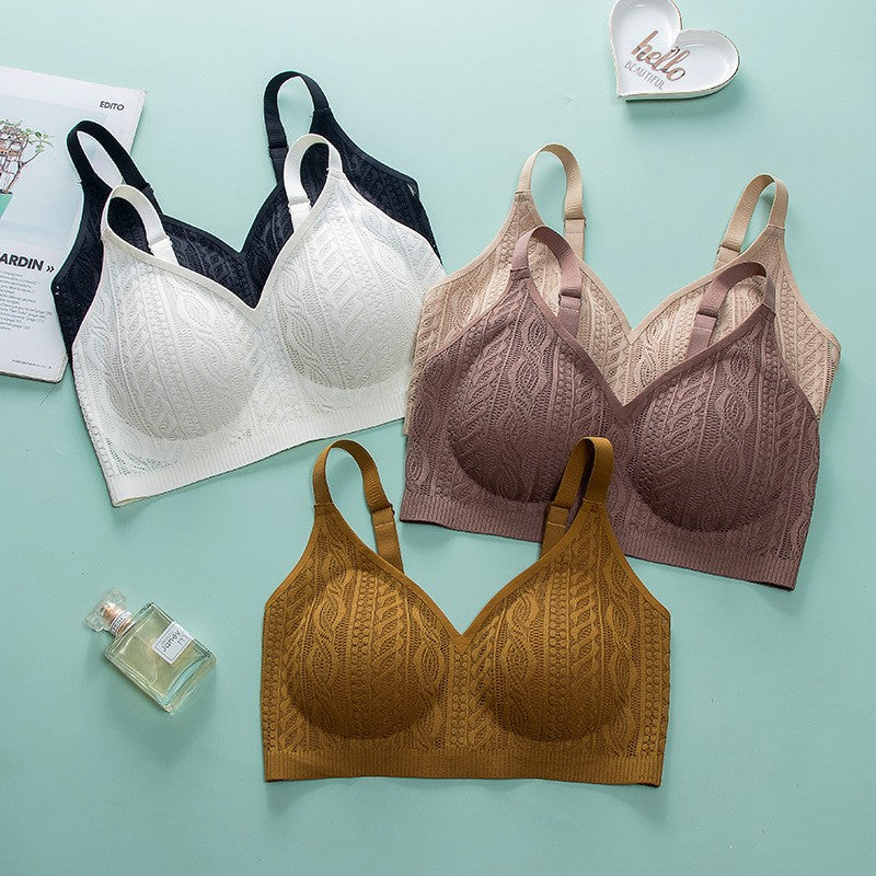Lace mesh breathable push-up bra
