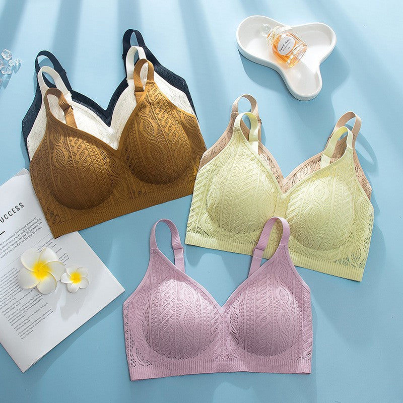 Lace mesh breathable push-up bra