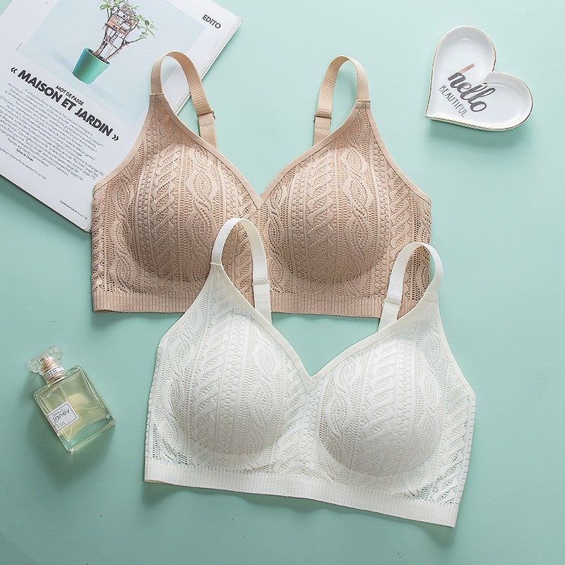 Lace mesh breathable push-up bra