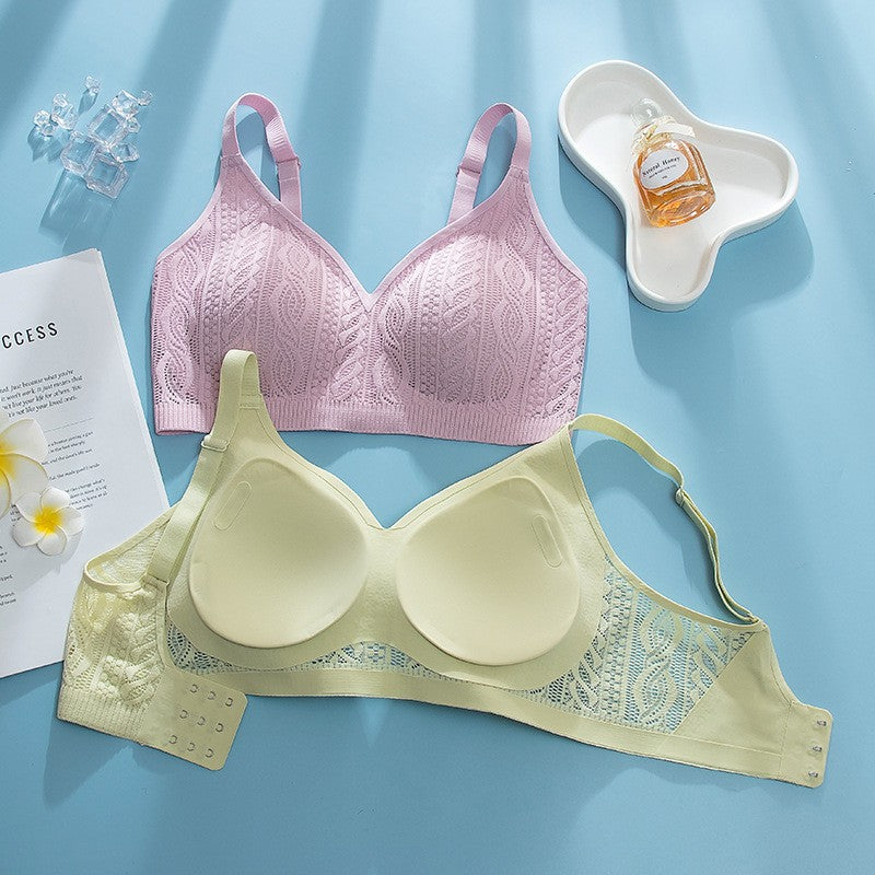 Lace mesh breathable push-up bra