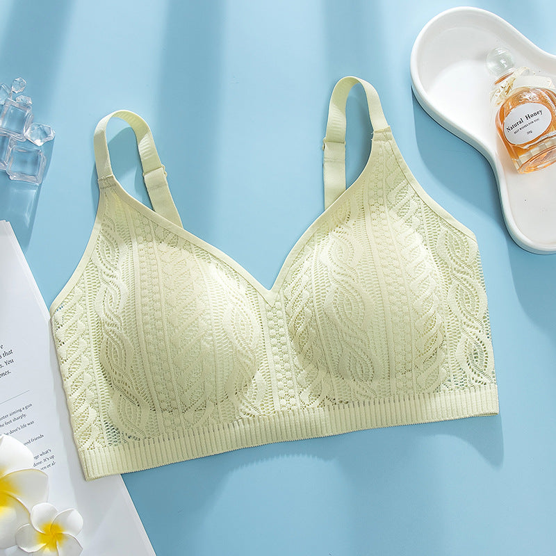 Lace mesh breathable push-up bra