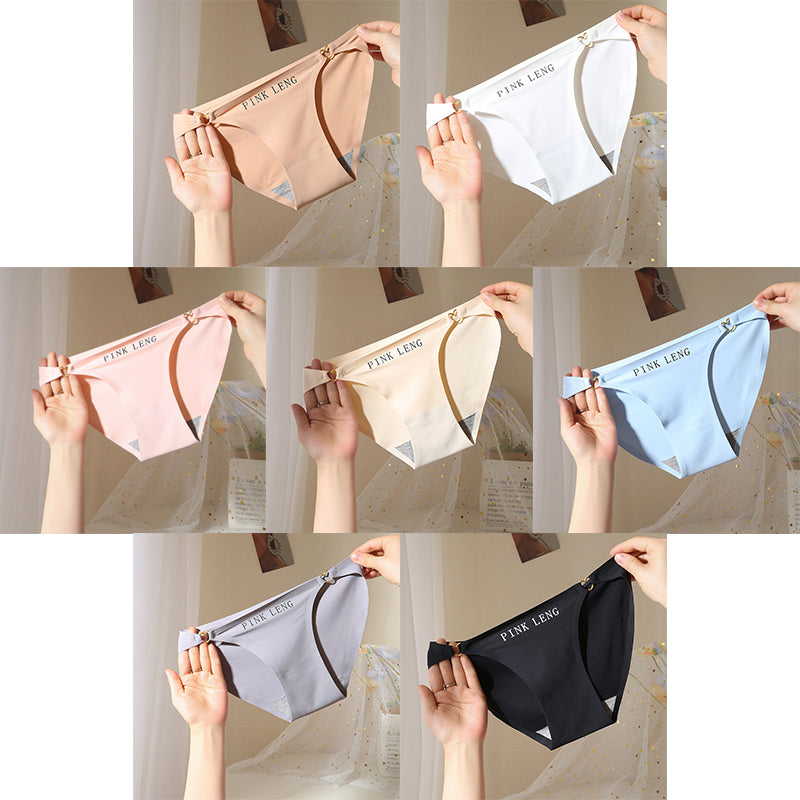 zp447-Seamless ice silk low waist women's underwear